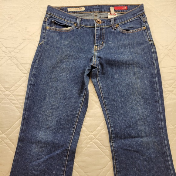 X2 Curvy Regular Rise Boot Cut distressed blue jeans size 6 waist 31 - Picture 4 of 10